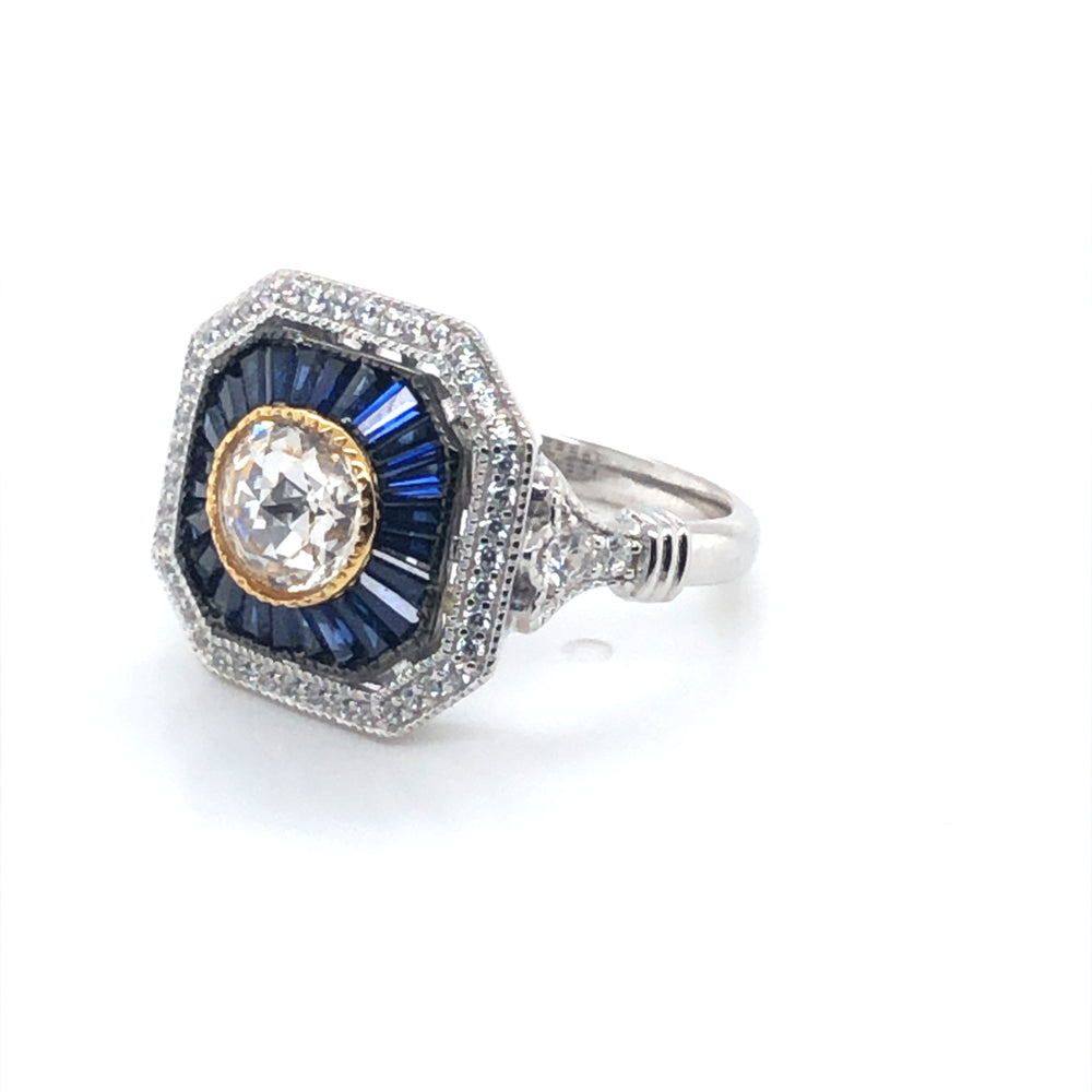 SS Sapphire & CZ Ring