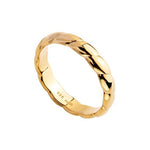 SS Yellow Gold Plated Twist Ring