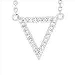 Sterling Silver White Cubic Zirconia Pendant & Chain