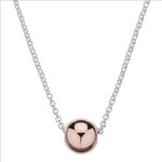 Sterling Silver Rose Gold Plated Ball Slider & Chain