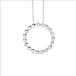 Sterling silver wh cubic zirconia bezel set 2cm open circle pendant