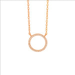 Sterling Silver Rose Gold Platied Cubic Zirconia Necklace