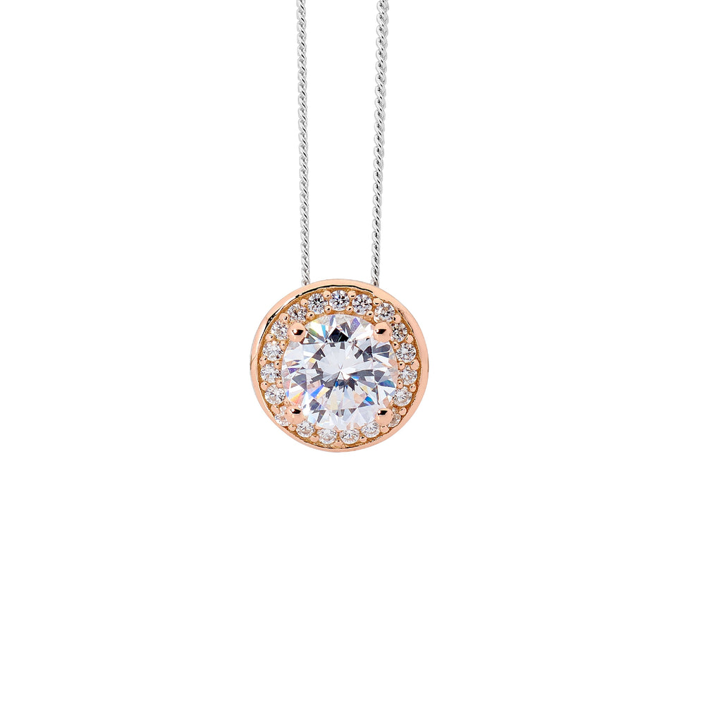 SS and RG plated CZ Pendant