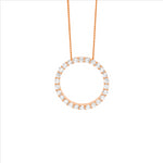 Sterling Silver Rose Gold Plated Circle Pendant & Chain