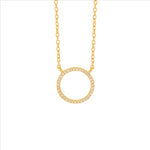 Sterling Silver Gold Plated Circle Pendant & Chain