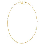 Sterling Silver Yellow Gold Plated Oval Beads Necklace