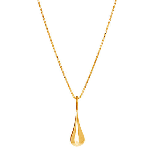 SS Yellow Gold PlatedTear Drop Pend/Necklace