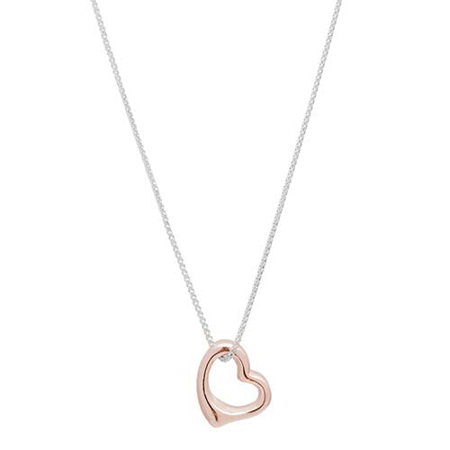 SS Rose Gold Plated Heart Pendant & Chain