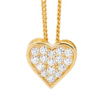 SS Gold Plated CZ Heart Pendant