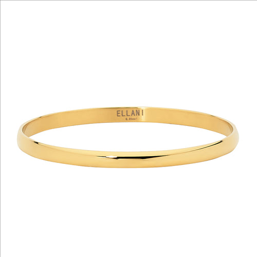 STAINLESS STEEL GOLD IP PLATING 5MM BANGLE - RRP $39 - S65