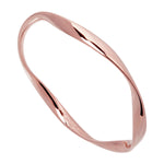 SS Rose Gold Plated Twisted Hollow-Tube Bangle