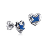 Sterling Silver Blue Bird Earrings