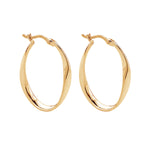 SS Gold Plated Oval Hoop