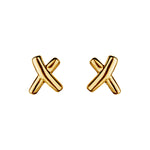 SS Yellow Gold Plated Cross Earrings