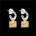 Sterling Silver Yellow Gold Plated Elephant Charm & Silver Hoop Stud Earrings