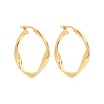 SS Gold Plated Hollow-Tube Twist Hoop