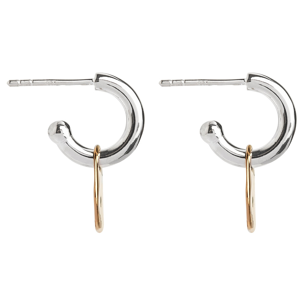 SS YG Plated Disc Drop Earring