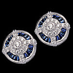 SS Sapphire & CZ Earrings