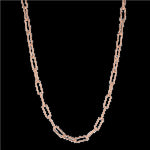 Sterling Silver Rose Gold Plated Rectangular Link Chain
