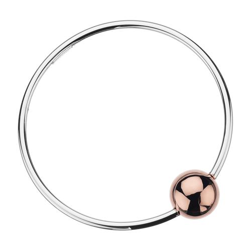 3MM SILVER TUBE WITH 16MM ROSE GOLD PLATED BALL, 65MM
